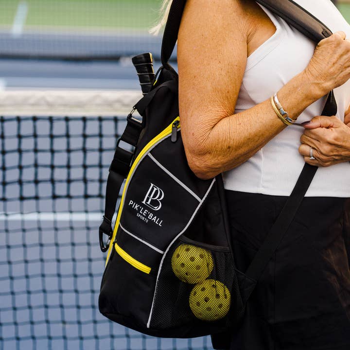Pik 'le' Ball - Wholesale Sports Bag - Unisex - Sporty Sling Yellow Pik’le’Ball Sports Pickleball Sling Bag - Stylish, Durable and Waterproof Design2