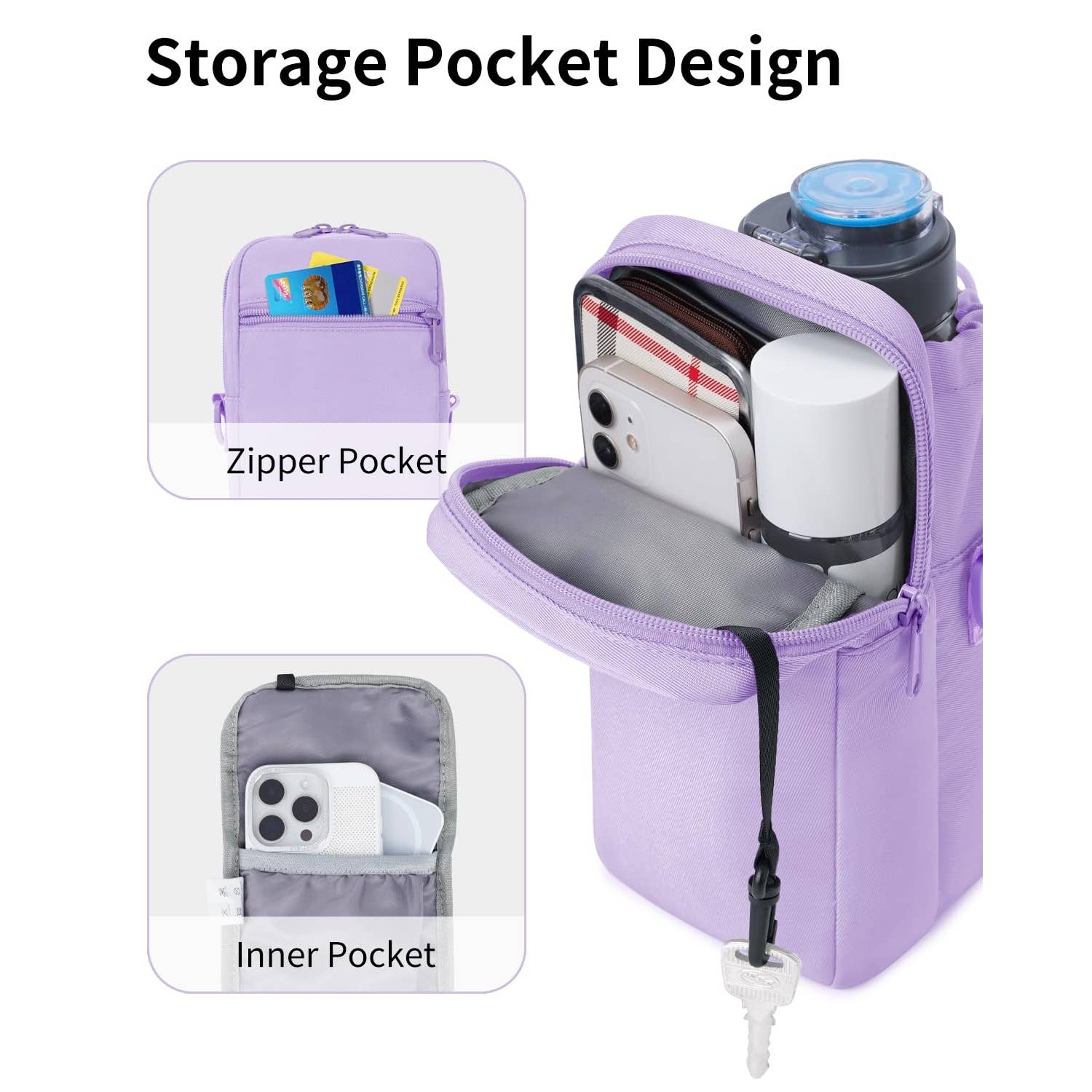 wandf – wholesale Crossbody-väska – Unisex – Vattenflaskhållare med telefonficka för vandring33