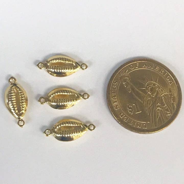 The Bead Bazaar - Wholesale Individual Charm/Pendant - Gold Filled Puka Shell Connector, Shell Charms, Dainty Puka4