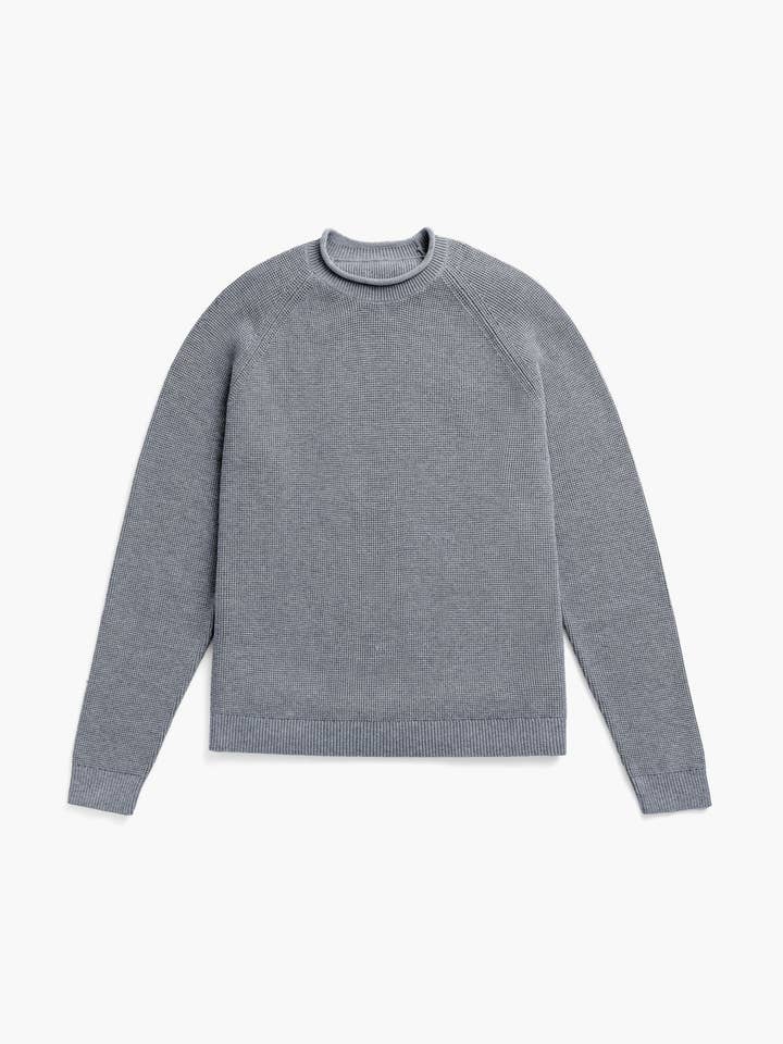 Chandail à col roulé Atlas Waffle pour hommes - Indigo Heather pour la vente par Ministry Of Supply