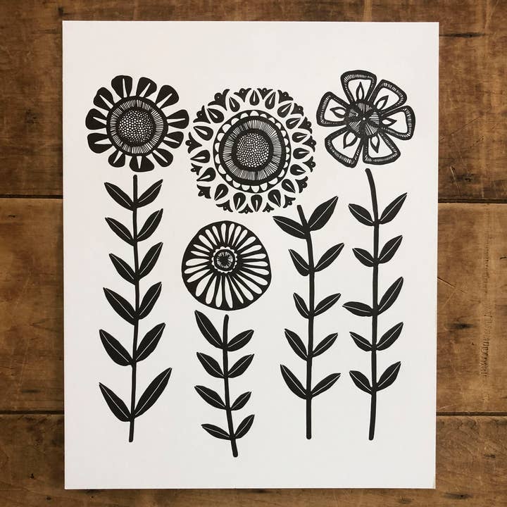 Ratbee Press - Wholesale Art Print - 8" x 10" Sunflowers Print1