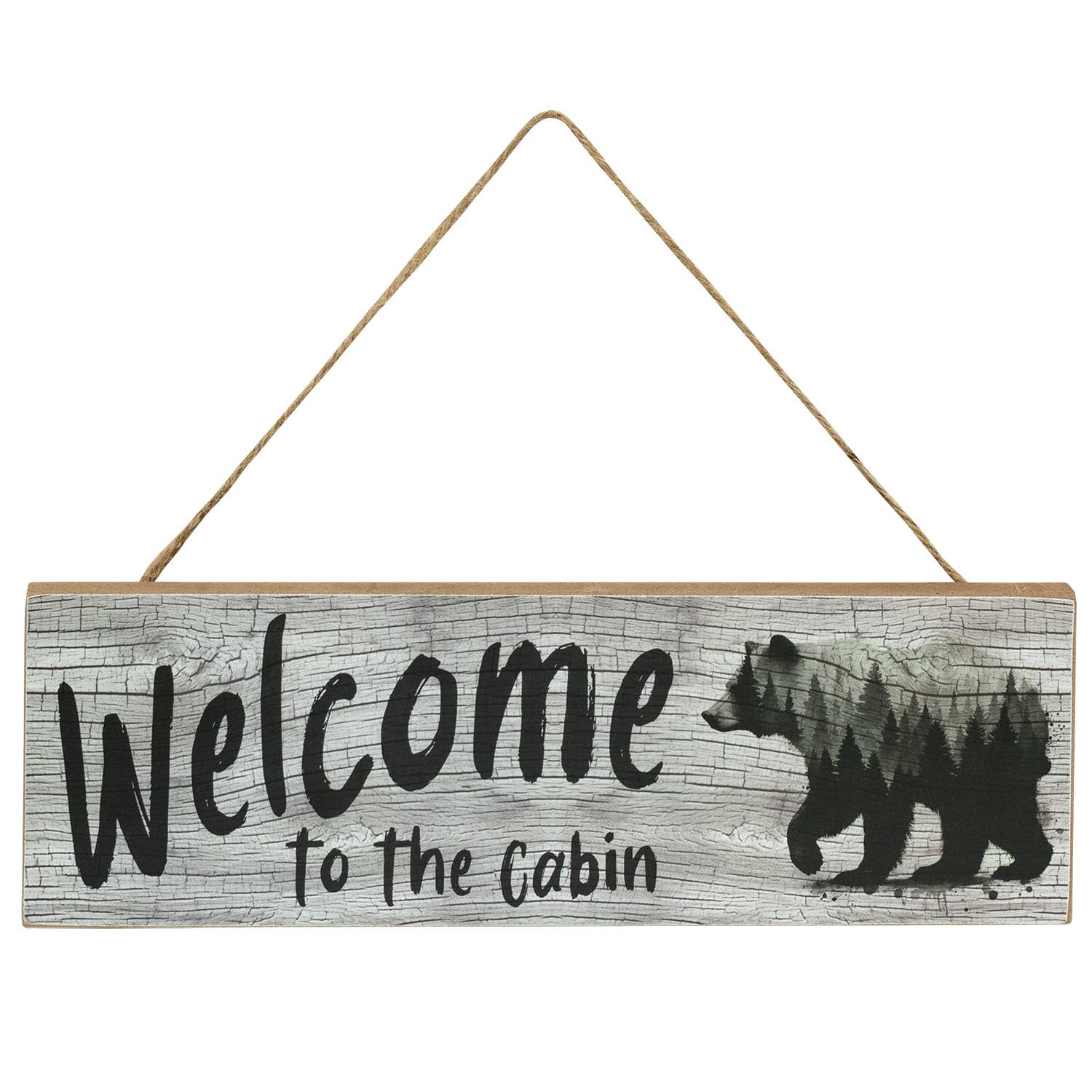 The Hearthside Collection - Wholesale Desk/Tabletop Sign - Welcome to the Cabin Forest Bear Hanging Sign0