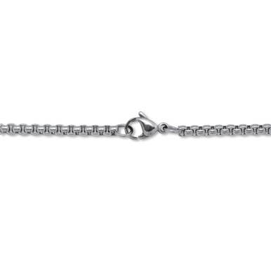 PalmBeach Jewelry - Wholesale Link & Chain Necklace - Men's Stainless Steel Box Link Chain Necklace 24-inch length1