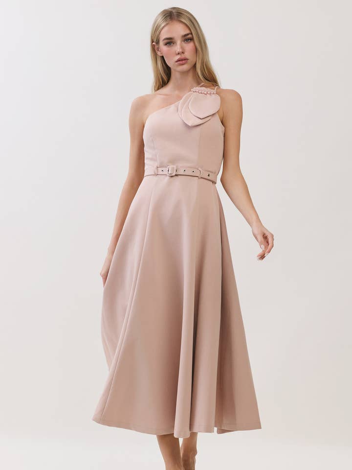 EEN-SCHOUDER MIDI JURK voor wholesale door Dear Daisy