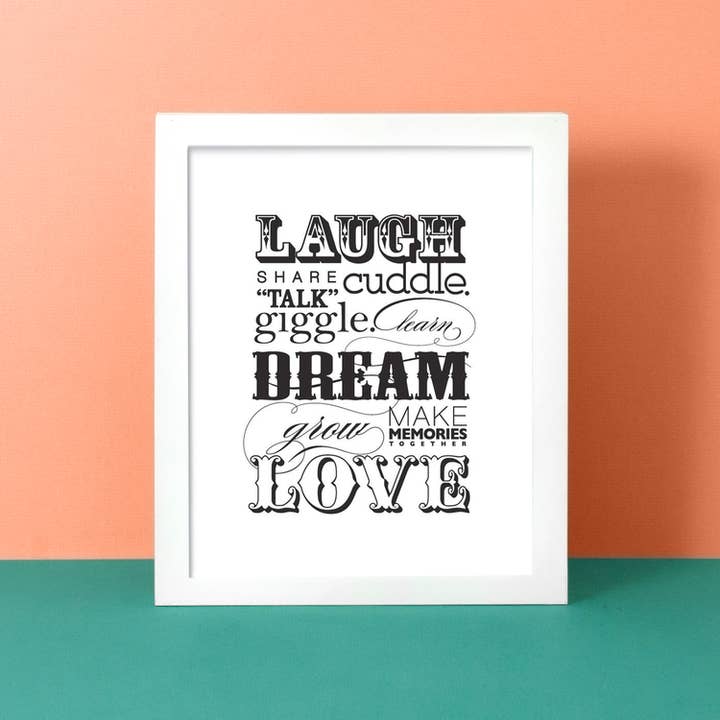 Stampa «Laugh Dream Love» per la vendita all'ingrosso da parte di OrangeBeautiful