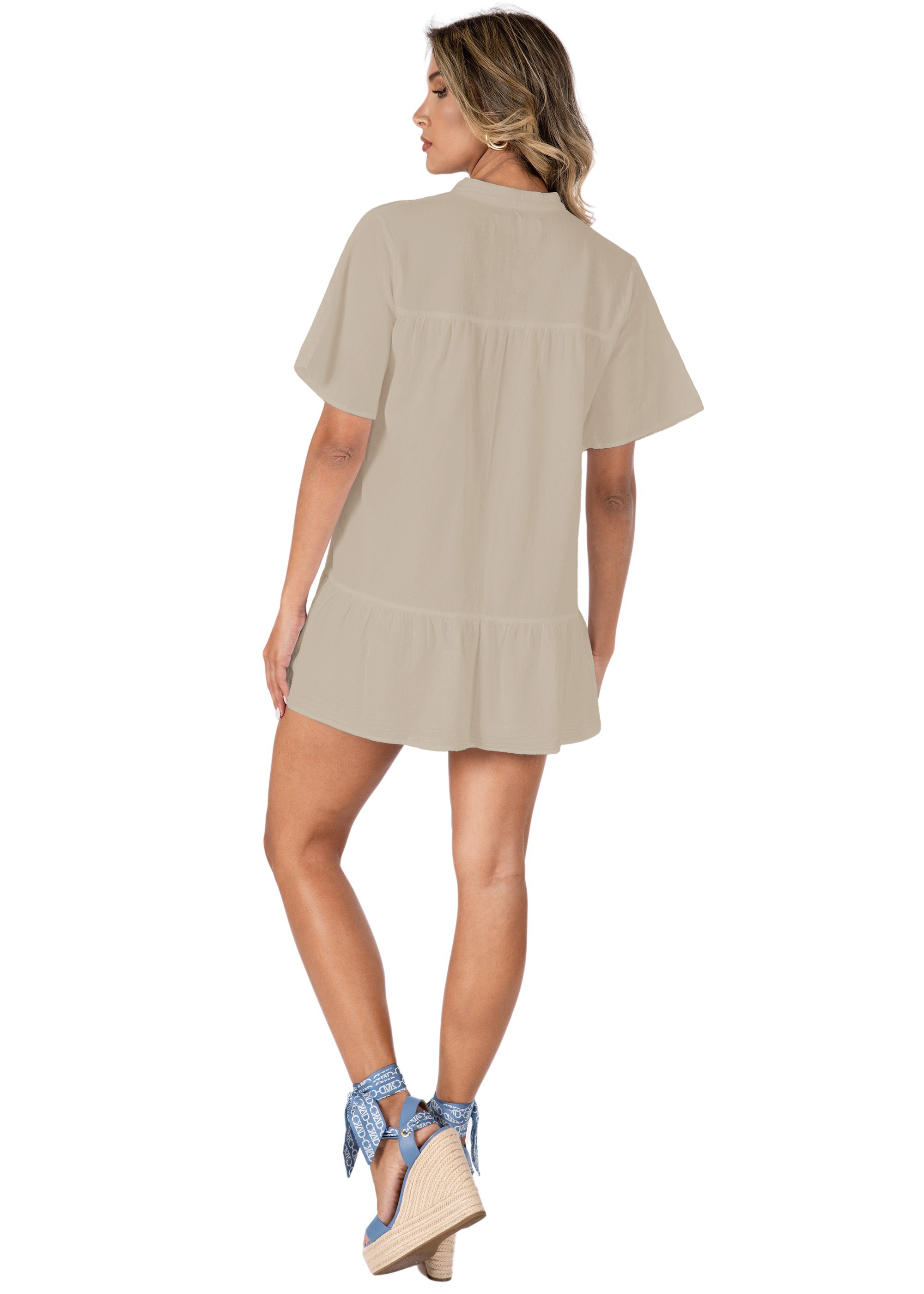 BABY BEIGE NW1815 - Baby Beige Curve Katoenen Jurk voor groothandel op Faire2