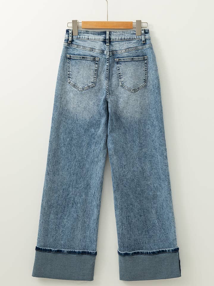 Myosotis FB Denim Medium Wash High Rise Pants for wholesale on Faire4