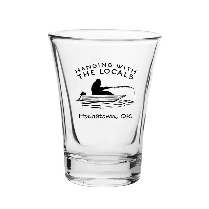Sasquatch's Candy Den - Custom 2 oz. Shot Glass for wholesale by The Buffalo Works