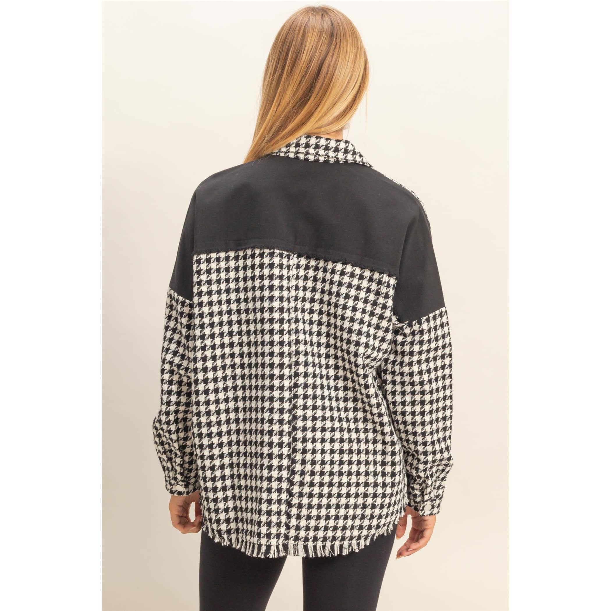 HYFVE - Wholesale Shirt Jacket/Shacket - Women's - Mixed Media Frayed Shacket2
