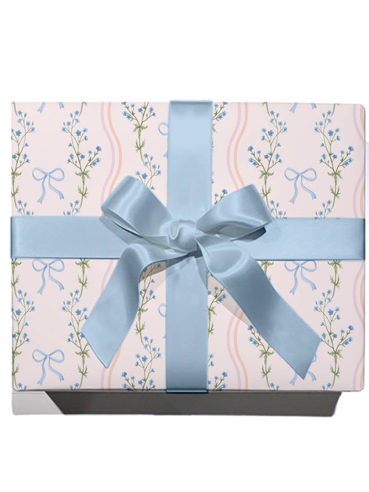 Papel de regalo con rayas onduladas en forma de lazo acuarela, una sola hoja para venta al por mayor de Rock Paper Scissors