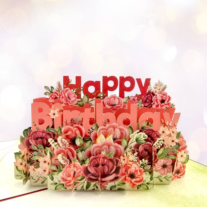 Birthday Flowers Pop Up Card for wholesale by Color Pop Cards