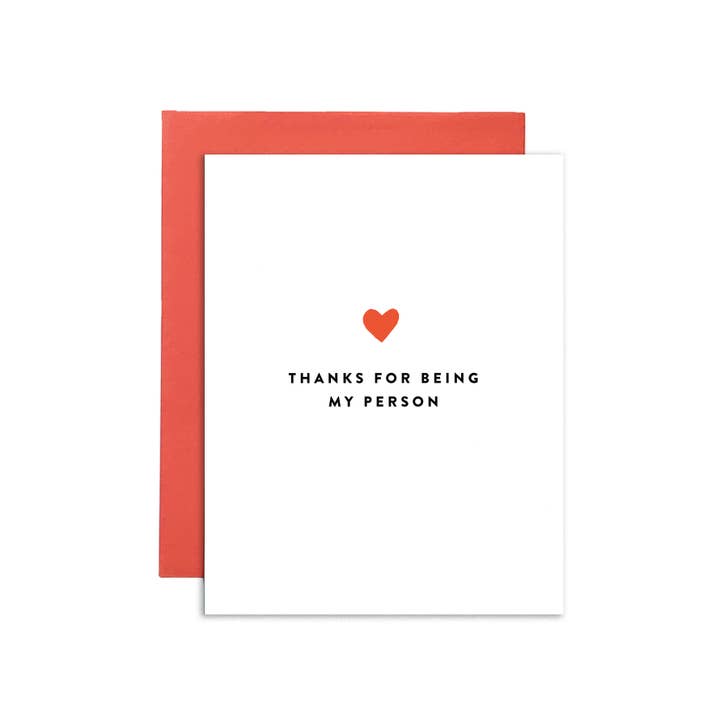 Joy Paper Co. - Vendita all'ingrosso Biglietti d'amore - Simple Thanks for Being My Person, biglietto d'auguri per San Valentino