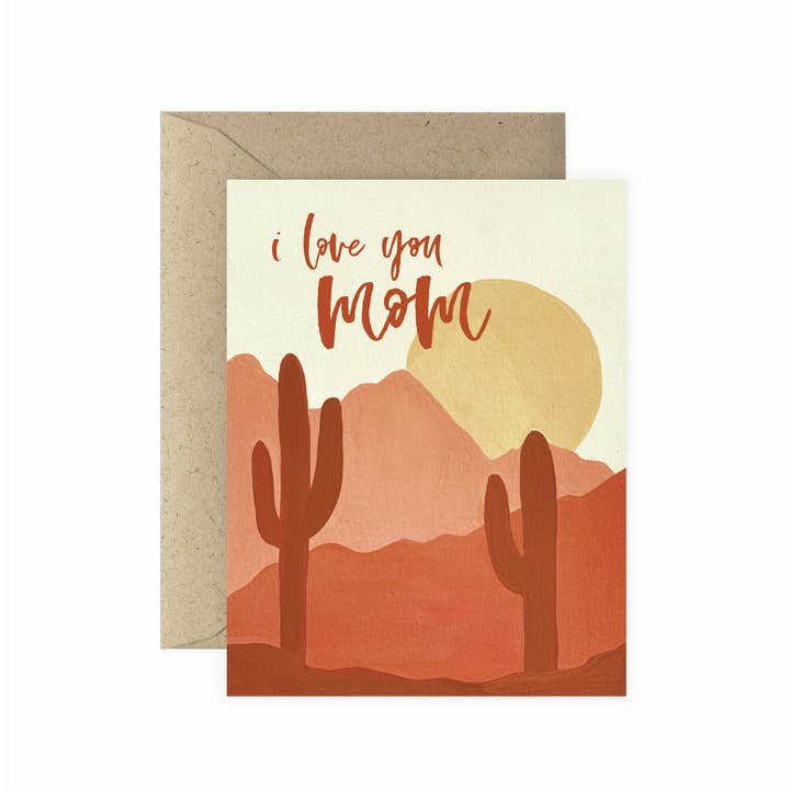 Carte de vœux I Love You Mom Desert | Fête des Mères pour la vente par Paper Anchor Co.