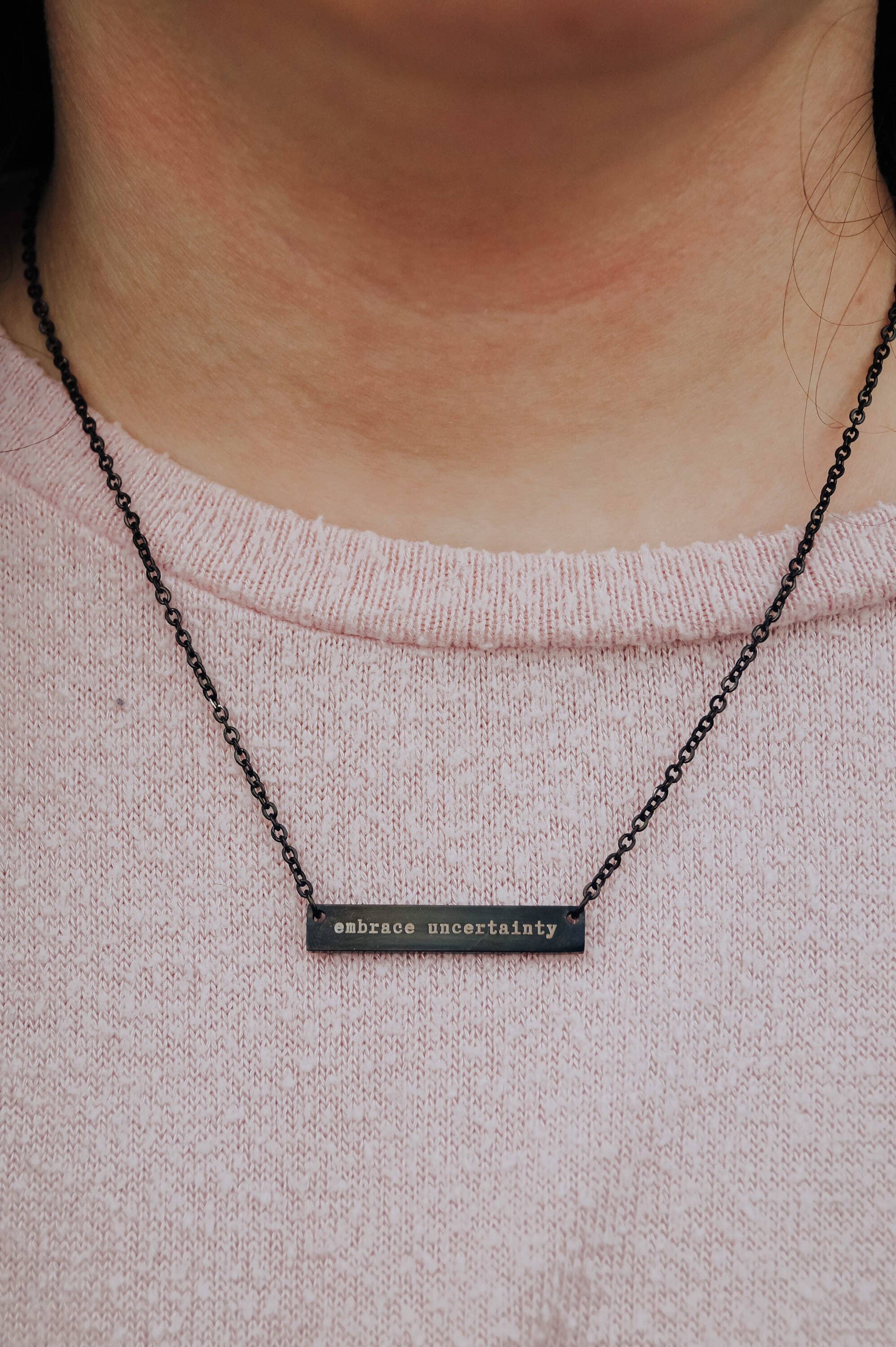 the ocdopus - Wholesale Pendant/Charm Necklace - Embrace Uncertainty Bar OCD/Anxiety/Mental Health Necklace4