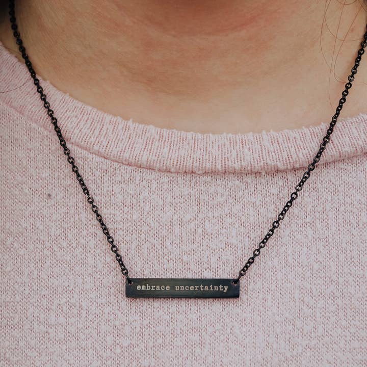 the ocdopus - Wholesale Pendant/Charm Necklace - Embrace Uncertainty Bar OCD/Anxiety/Mental Health Necklace4
