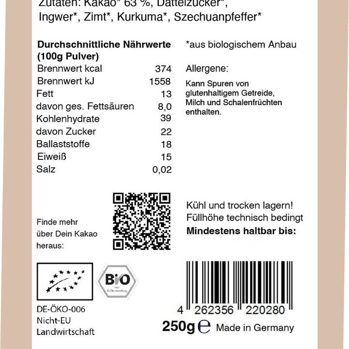 Dein Kakao - Wholesale Hot Cocoa Mix/Kit - Rosa's Blend Organic Chocolate Powder Your Cocoa | vegan2