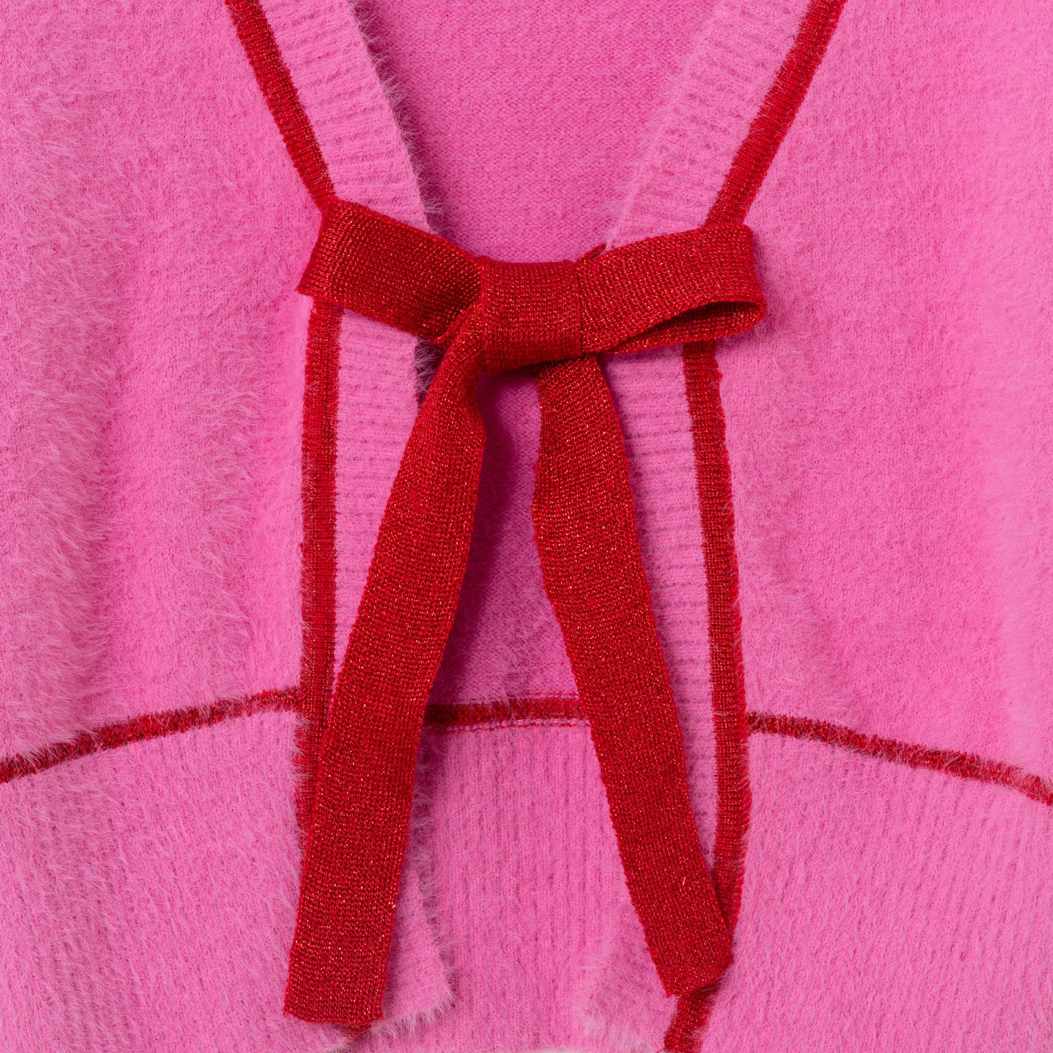 Big Kids Cardigan Sweater with Bow | Pink Eyelash for wholesale on Faire4