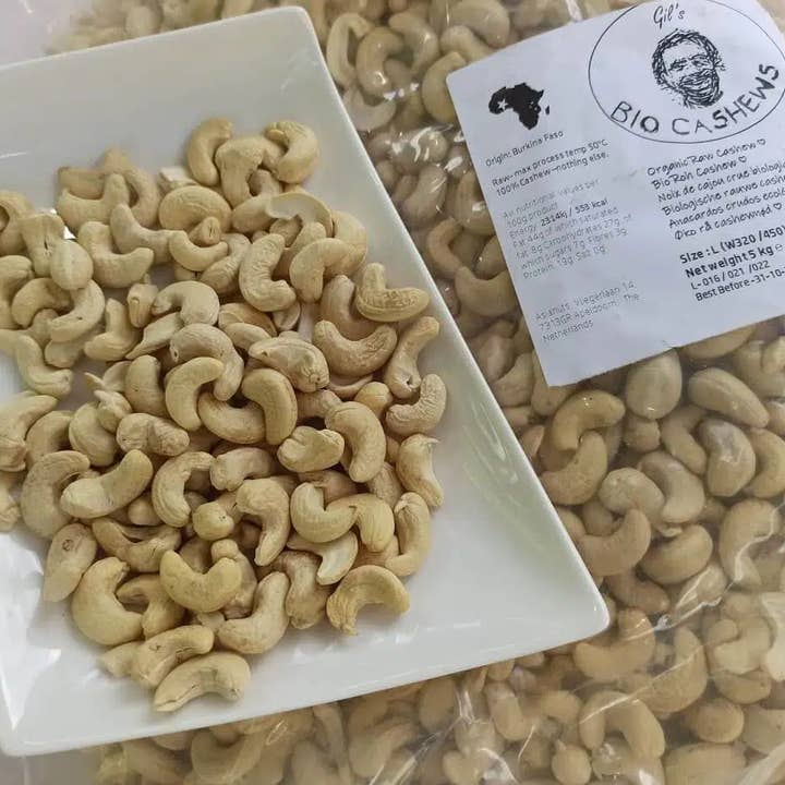 5kg Organic Raw Cashew W320 from Burkina Faso for wholesale by Asianuts B.V