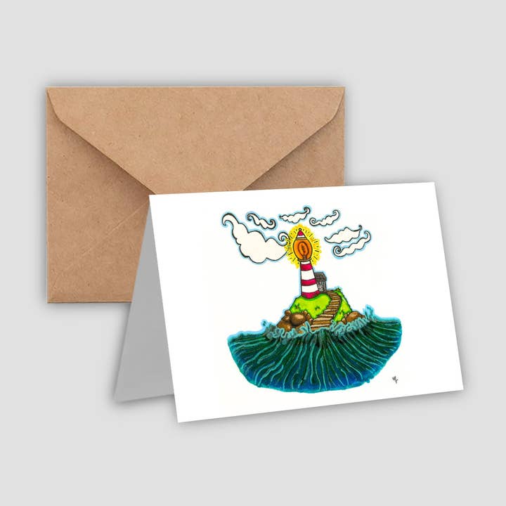 Seaside Sun β Greeting Card for wholesale by Joy & Fury Art
