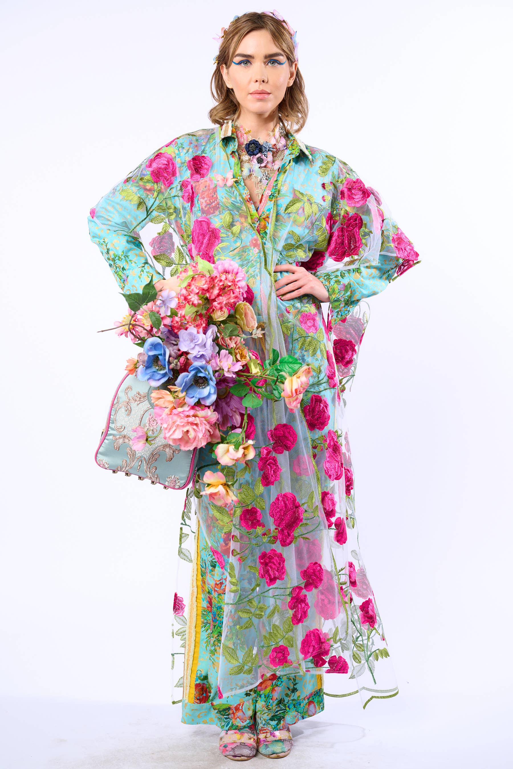 Imprimé Aqua Pantalon Cordelia en vente sur Faire22