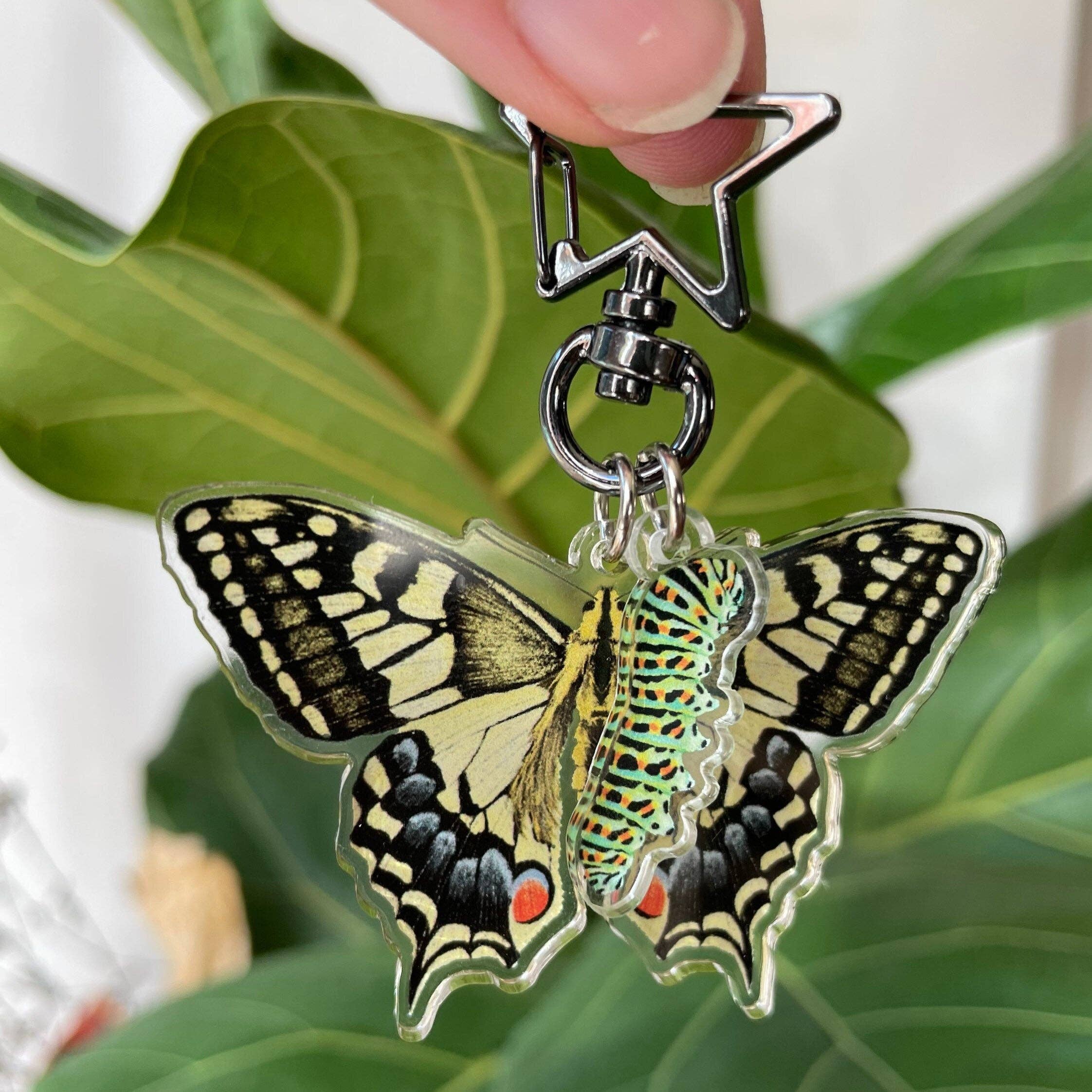 Ferne Creative - Wholesale Keychain - Unisex - Swallowtail Butterfly and Caterpillar Recycled Plastic Keyring5
