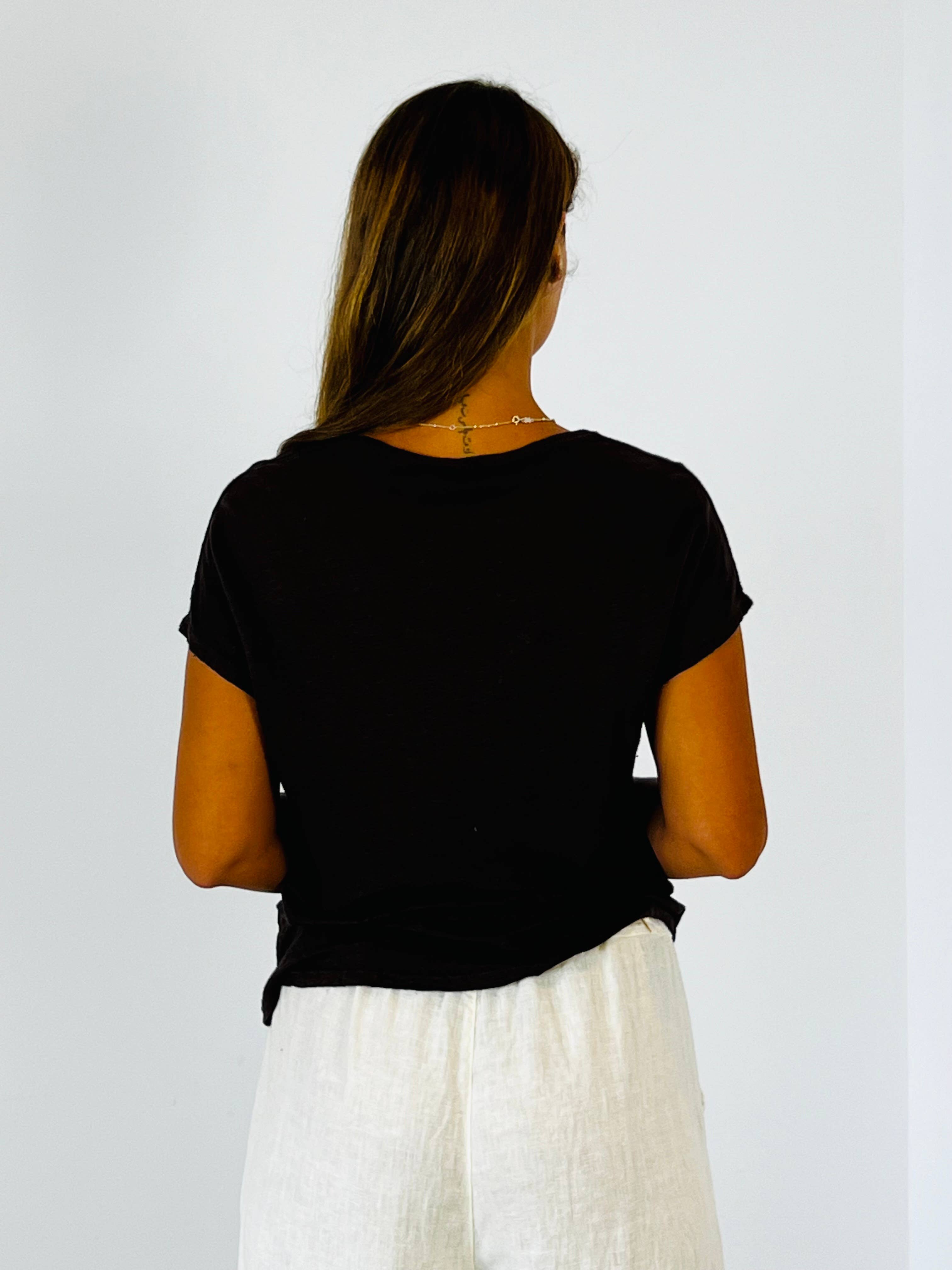 Linen & More - Wholesale T-Shirt - Women's - REF 2295 BASIC LINEN T-SHIRT 100%10