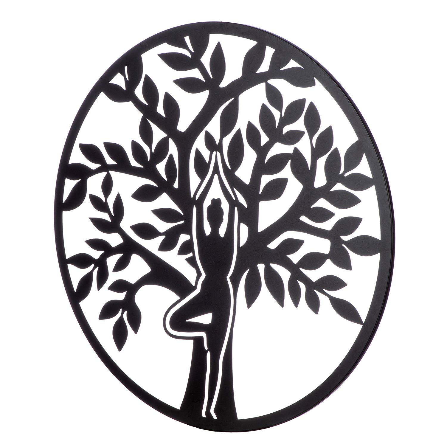 black Namaste round wall relief, h.60 cm for wholesale on Faire3