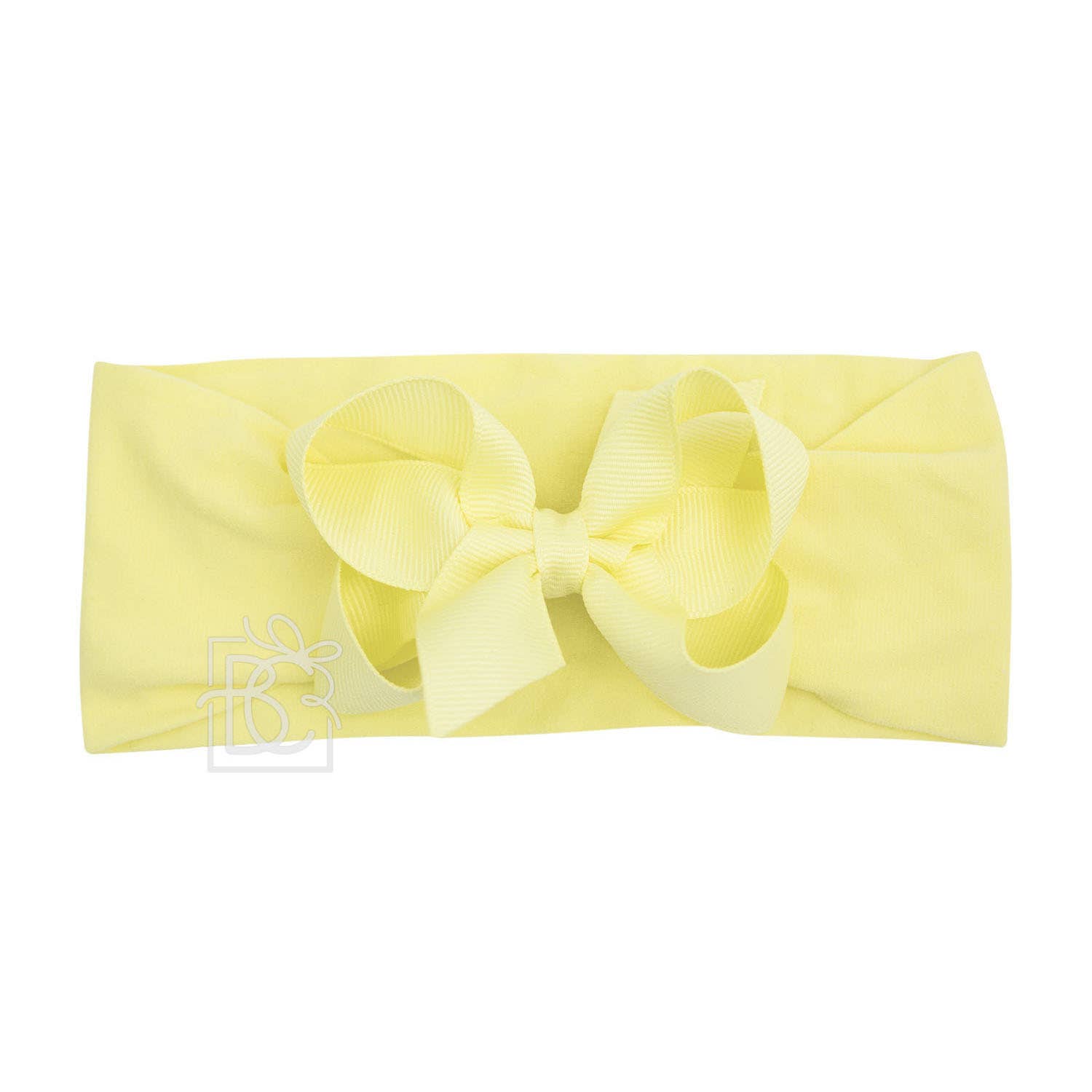 Beyond Creations, LLC - Wholesale Fashion Headband - Kids - WIDE PANTYHOSE HEADBAND W/CLASSIC GROSGRAIN BOW80