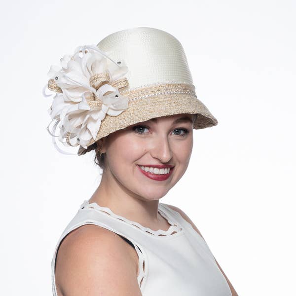 KaKyCo - Wholesale Cloche Hat - Women's - Satin Ribbon Flower Cloche Hat | 3217601