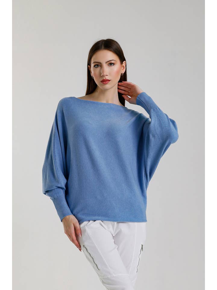 TINA Stephens Italy/Tees By Tina – Großhandel Strickpullover – Damen – Mylah Seriously Weicher Fledermaus-Pullover (BLS413)40