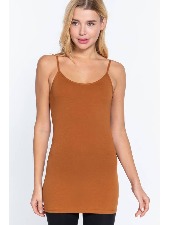 Active Basic | Active USA - Wholesale Camisole - Women's - Basic Tunic Cami w/adjustable Spaghetti Straps13