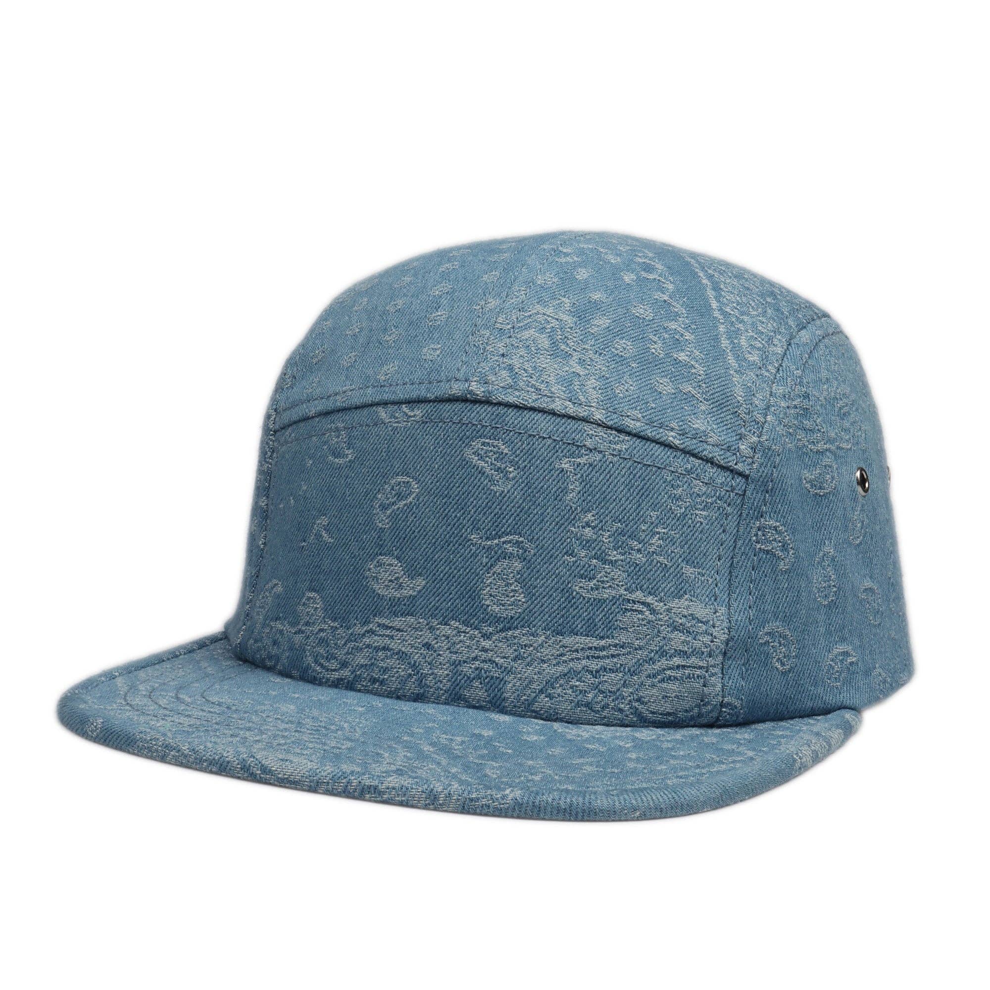 HATPHILE - Wholesale Flat Brim Cap - Unisex - HatPhile Washed Denim 5-Panel Hat3