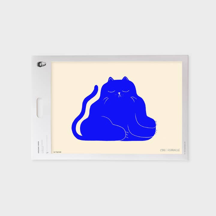 Sergeant Paper - Wholesale Art Print - Odile Ferraille - BLUE CAT - Cat Art Print