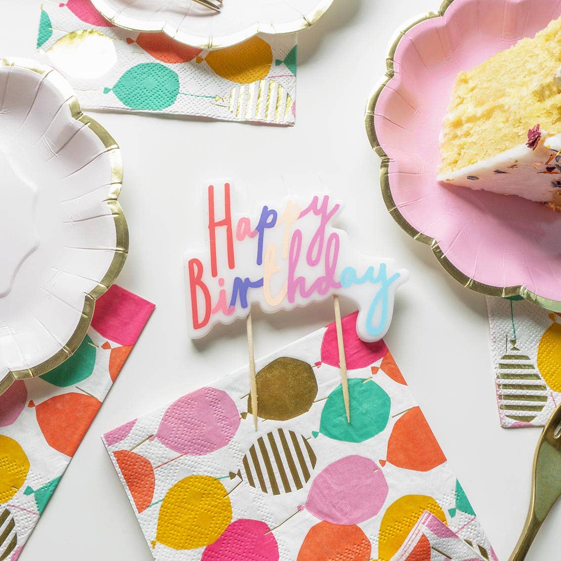 Talking Tables USA - Wholesale Cake Candle - Pastel Happy Birthday Candle | Cake Candles |5