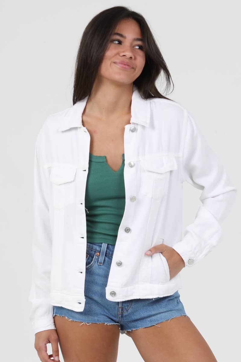 ANGIE - Wholesale Denim Jacket - Women's - SJ919-ASIS WASHED DENIM TENCEL BUTTON FRONT JACKET5