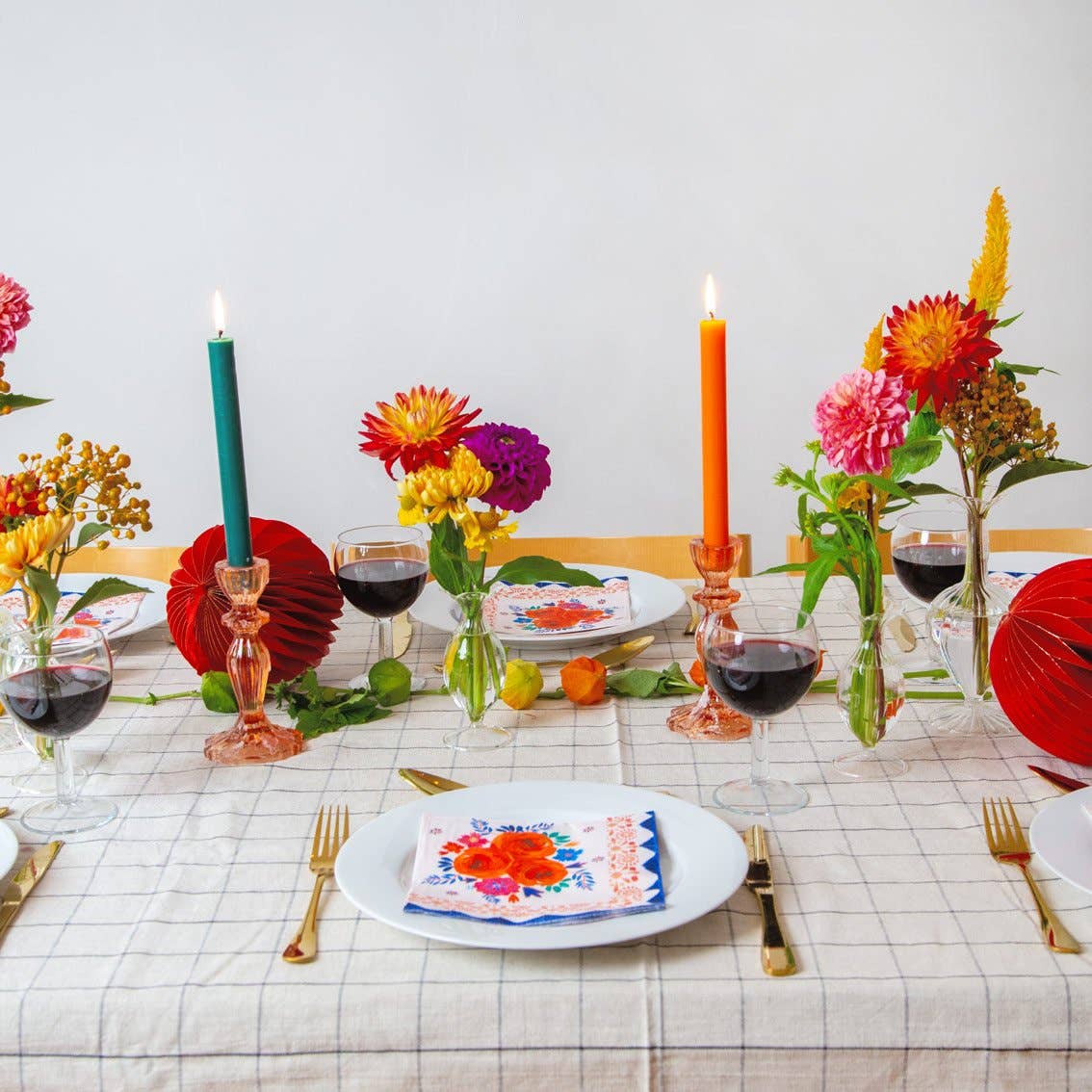 Talking Tables USA - Wholesale Candle Holder - Orange Glass Candle Holder | Everyday Decor |3