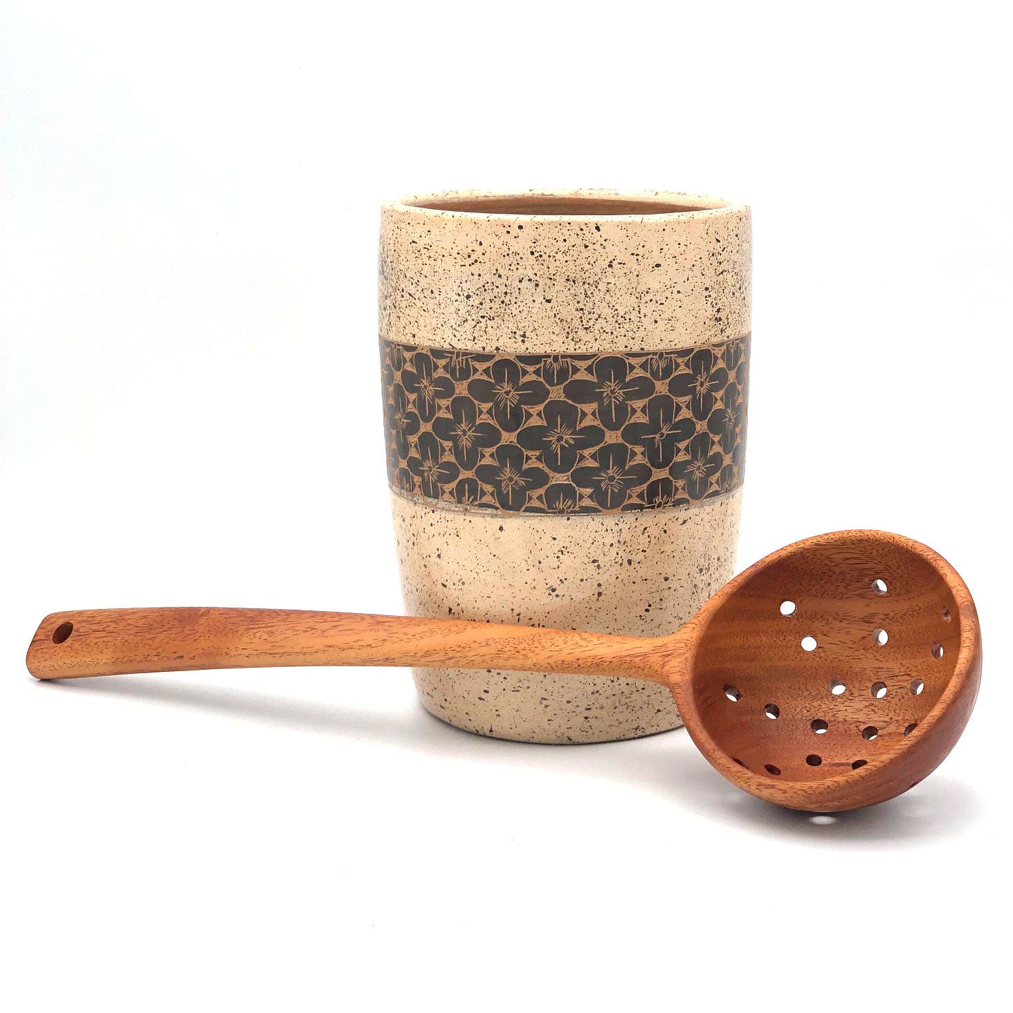 Women of the Cloud Forest - Wholesale Serving Utensil - Tropical Hardwood Serving Strainer2