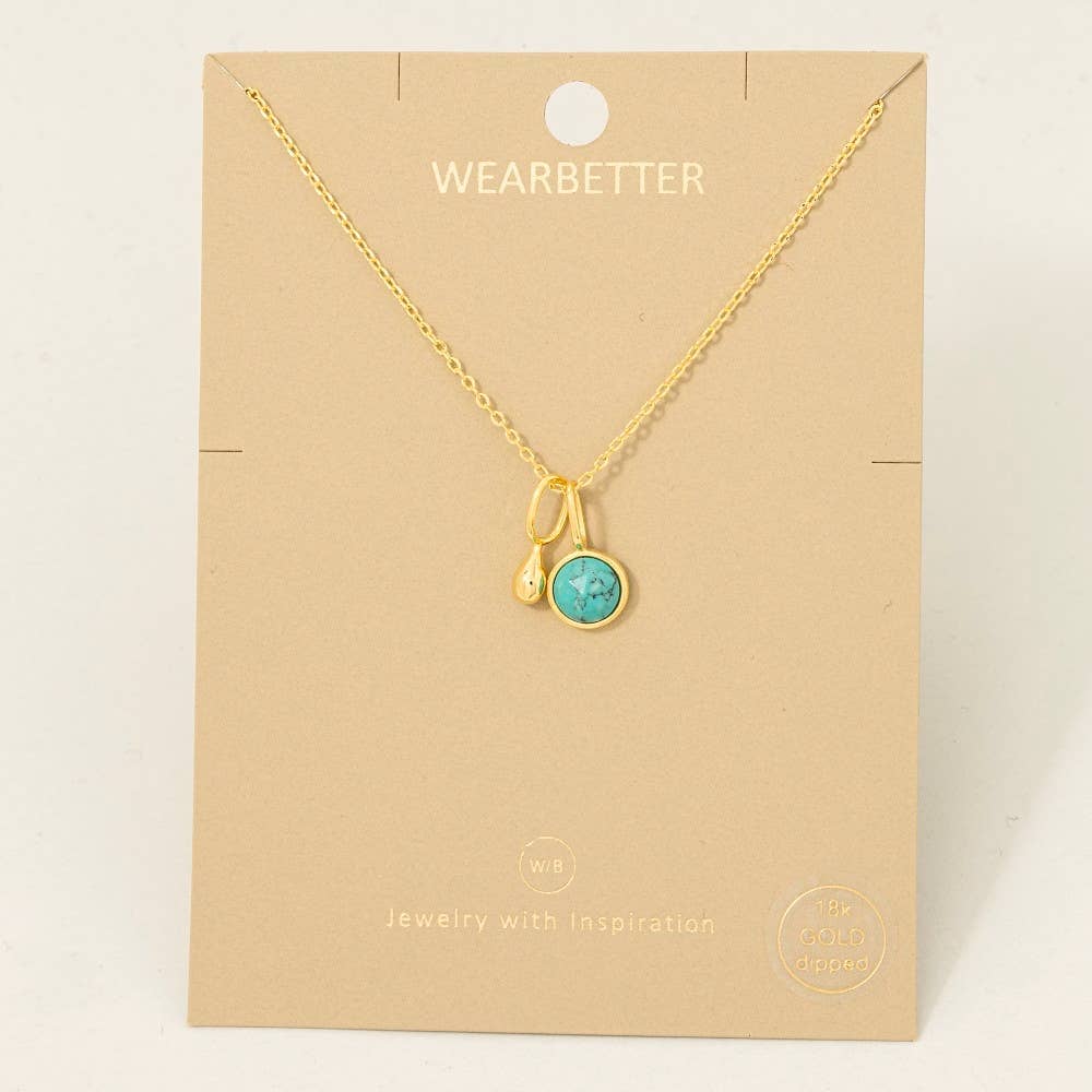 Fame Accessories - Venta al por mayor Collares con colgantes/abalorios - Collar con colgante de lágrima y mini gema bañada en oro6