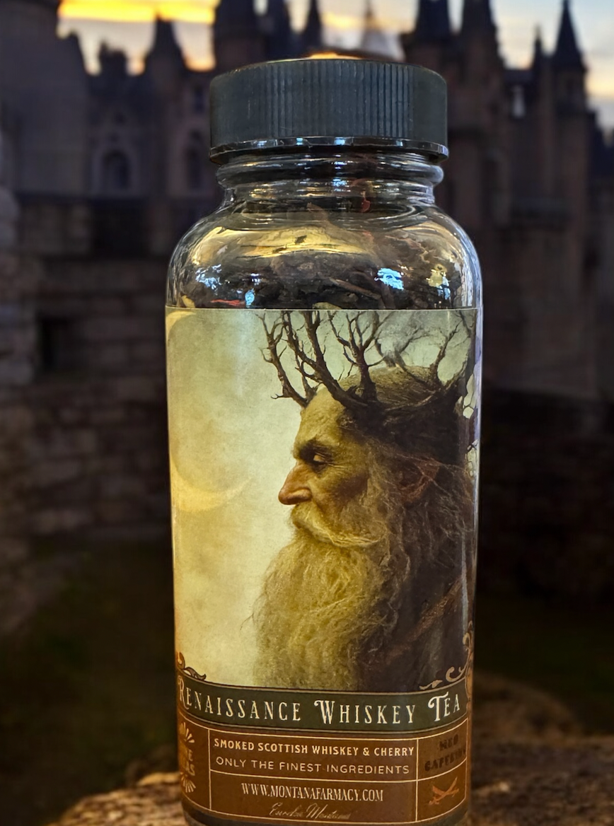 Montana Farmacy - Wholesale Losse thee - Renaissance Faire Gerookte Kersen Whiskey Thee in een glazen pot1