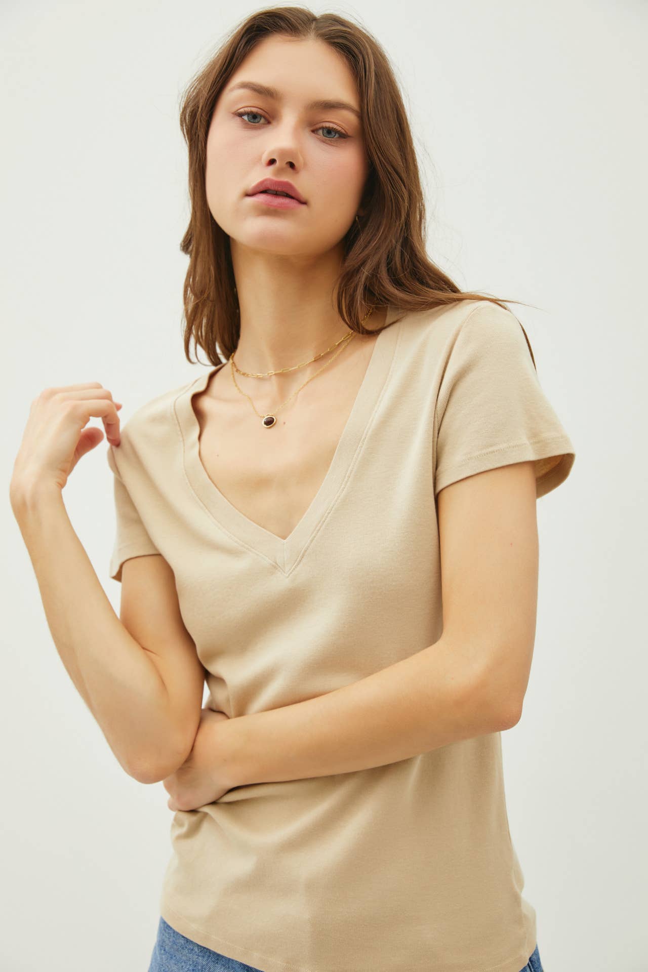 Be Cool - Wholesale T-Shirt - Women's - CLASSIC V-NECK SHORT SLEEVE SLIM T-SHIRT9