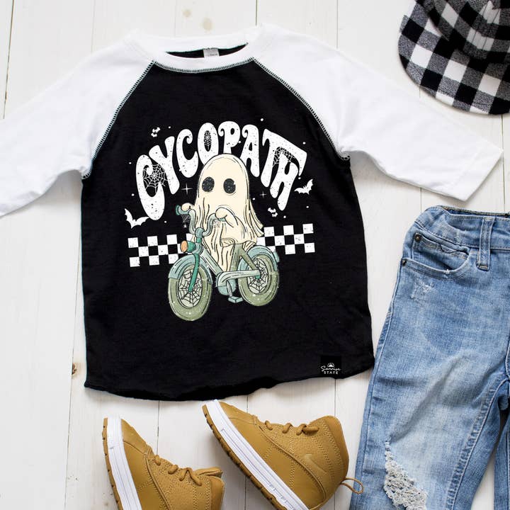 T-shirt de baseball d'Halloween CYCOPATH pour garçon pour la vente par Sonrise State