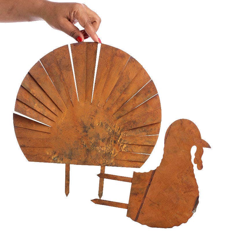 Factory Direct Craft - Wholesale Outdoor Ornament/Decor - Thanksgiving Carve-Free Rusty Tin Turkey Parts1