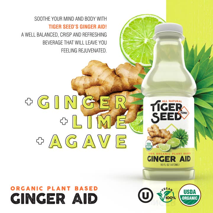 Ginger Aid - USDA Organic Plant Based Kosher Beverage for wholesale by TIGER SEED