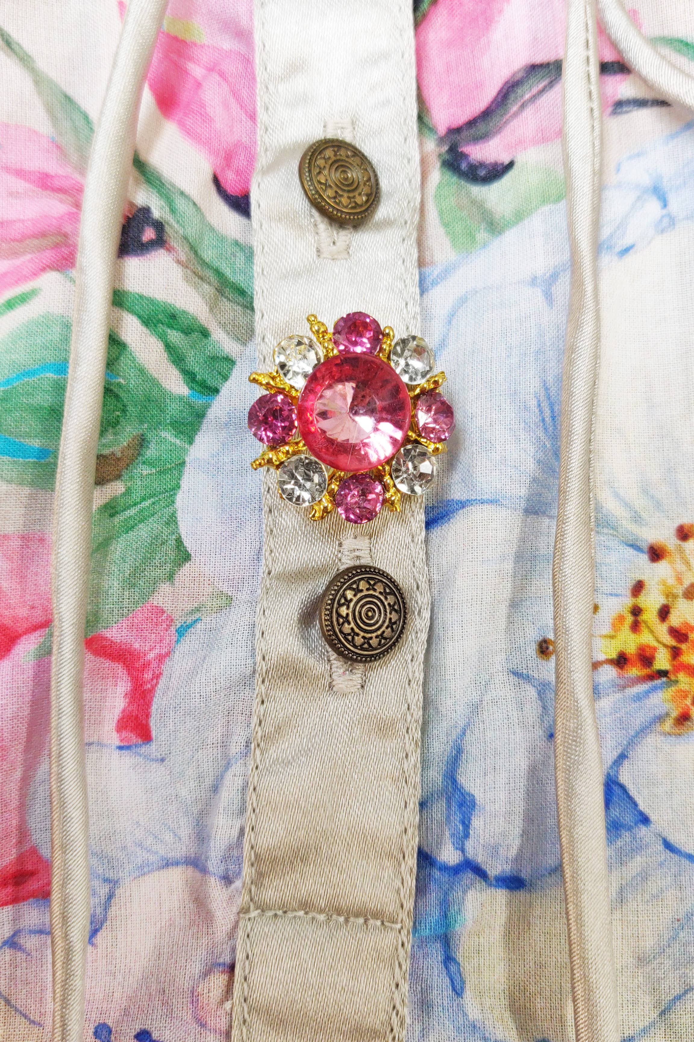 Elfenben Blomstret LA Ville Rose Bluse for engroshandel på Faire11