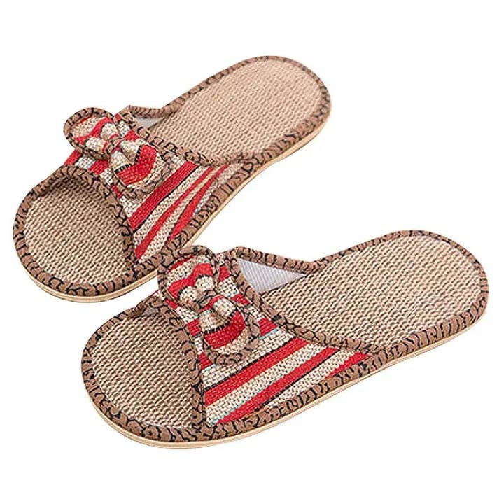 everythingbamboo - Vendita all'ingrosso Sandali - Donna - 2 paia di sandali da donna in canapa, pantofole, scarpe a farfalla, casual e comode, BSH05