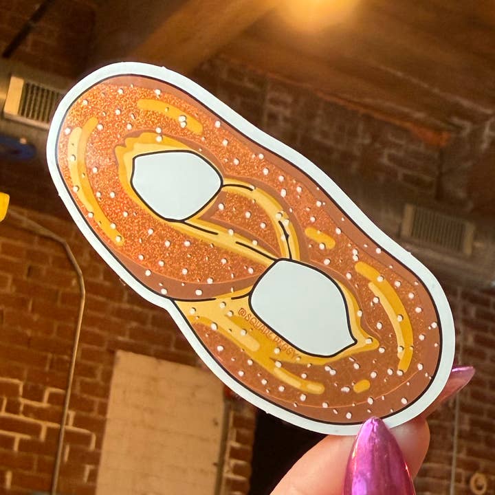 Philly mjuk kringla glitterklistermärke för wholesale av Square Peggy