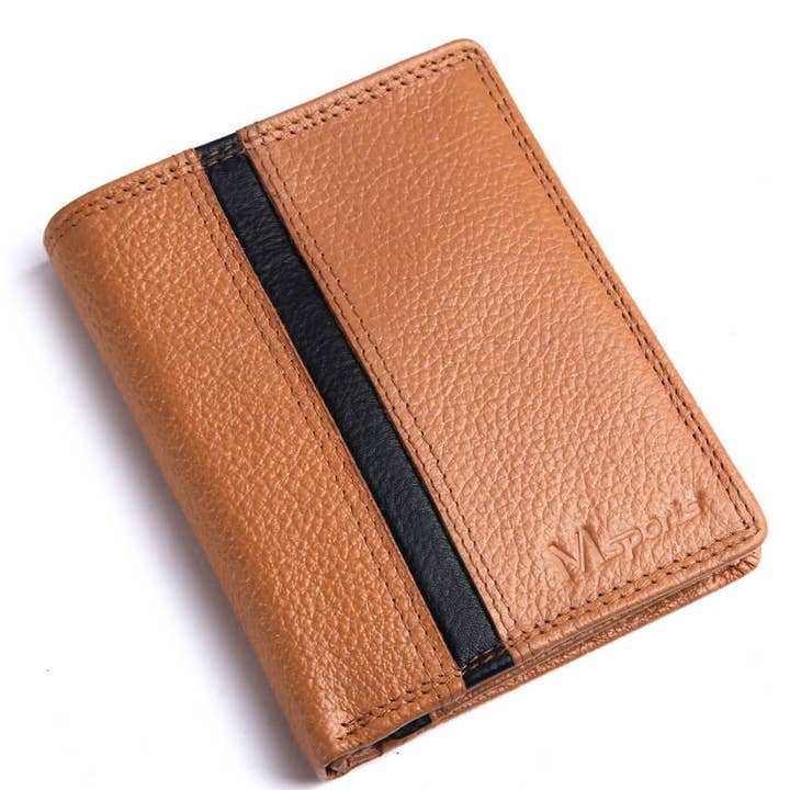 VeraMay - Venta al por mayor Cartera - Hombre - Cartera deportiva MS2 Vera May Tan de piel de vacuno genuina para hombre