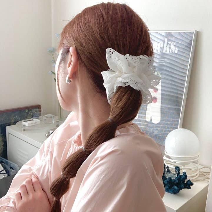 MOND HAUS - Wholesale Scrunchie - Women’s - Jubilee Scrunchie | Punchwork Lace Medium-size Hair Tie2