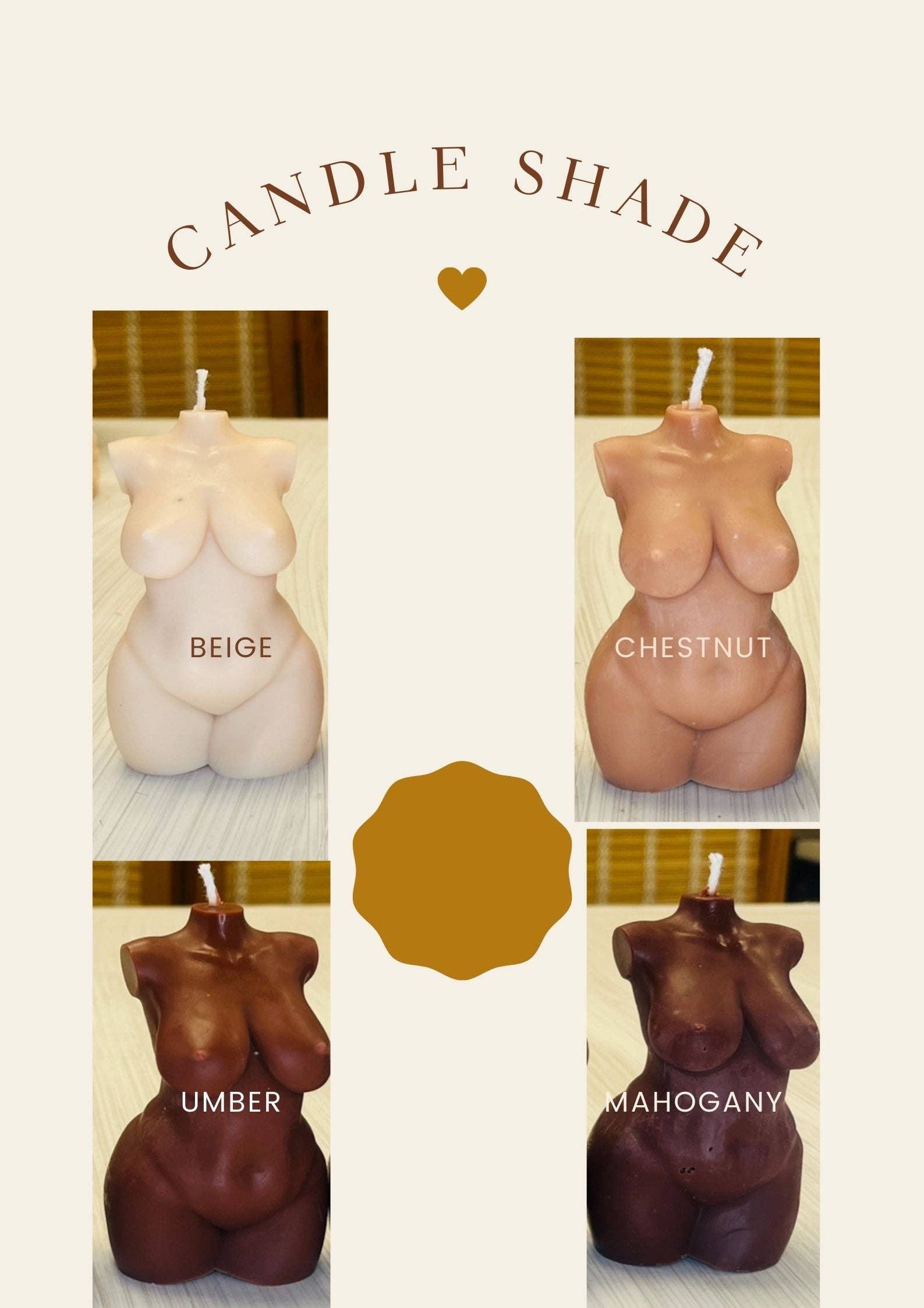 MadebyOmo - Wholesale Novelty Candle - Goddess Skin toned soy pillar candles l Adult  Candle l Kink1