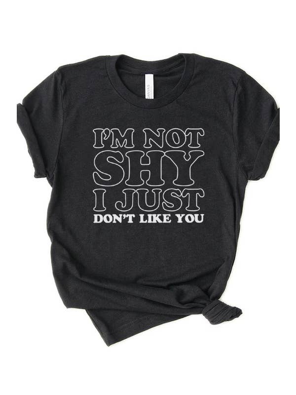 DOTCOM - Wholesale Screen Printed T-Shirt - Women's - Im Not Shy Print Tee1